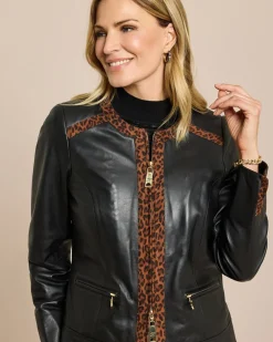 Hot Lederjacke mit Leodetail Jacken & Mäntel