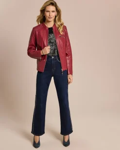 Hot Lederjacke mit Nieten Jacken & Mäntel