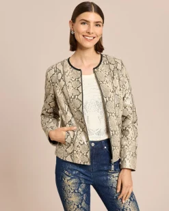 Lederjacke mit Snakeprint Jacken & Mäntel