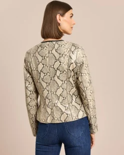Lederjacke mit Snakeprint Jacken & Mäntel