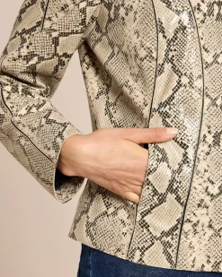 Lederjacke mit Snakeprint Jacken & Mäntel