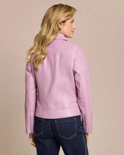 Clearance Lederjacke mit Ziernähten Kragen Jacken & Mäntel