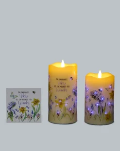 Discount LED-Funkelkerzen mit Spruch, 2tlg. Dekoration