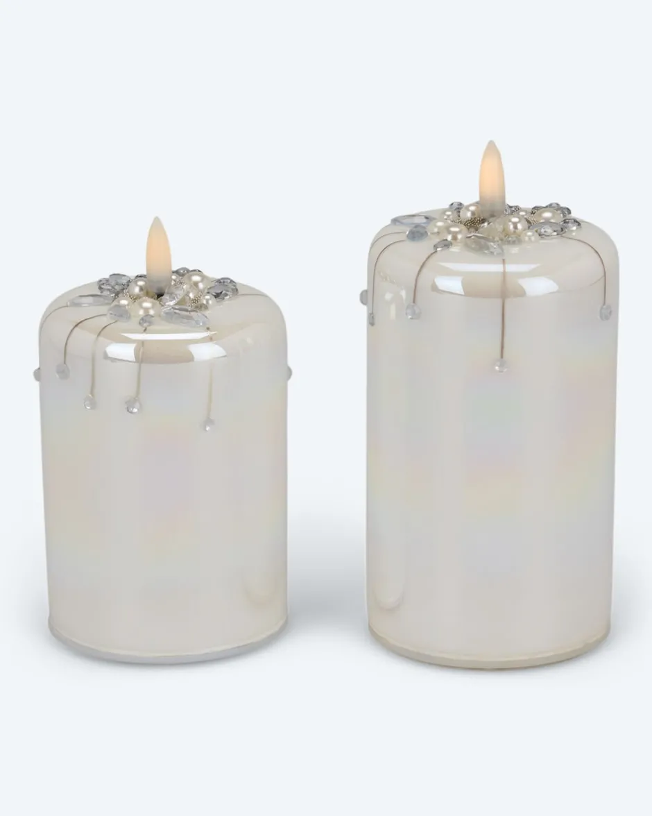 Sale LED-Glaskerzen, 2tlg. Dekoration