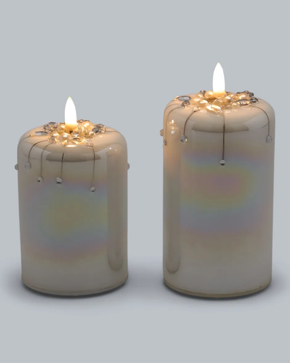 Sale LED-Glaskerzen, 2tlg. Dekoration