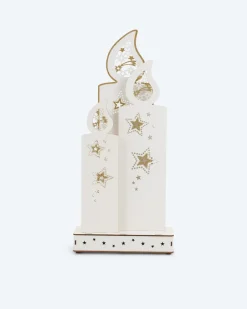 LED-Holzdekoration "Glitzerkerze" Dekoration