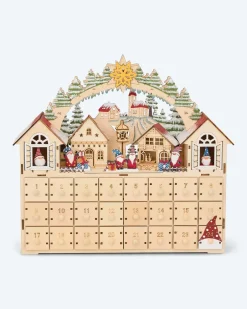 LED-Holzkalender Wichtel Dekoration