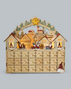 LED-Holzkalender Wichtel Dekoration