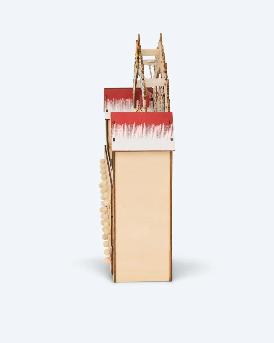 LED-Holzkalender Wichtel Dekoration