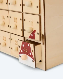 LED-Holzkalender Wichtel Dekoration