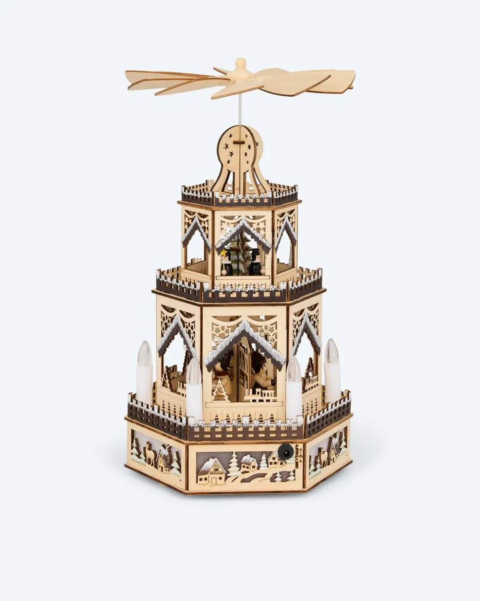 Clearance LED-Holzpyramide Classic Dekoration