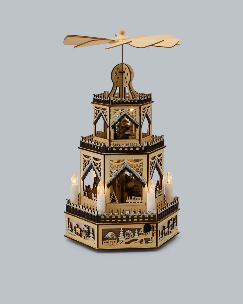 Clearance LED-Holzpyramide Classic Dekoration