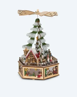 Hot LED-Holzpyramide Wichtel Dekoration