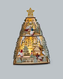 Online LED-Holzpyramide Wichtel Dekoration