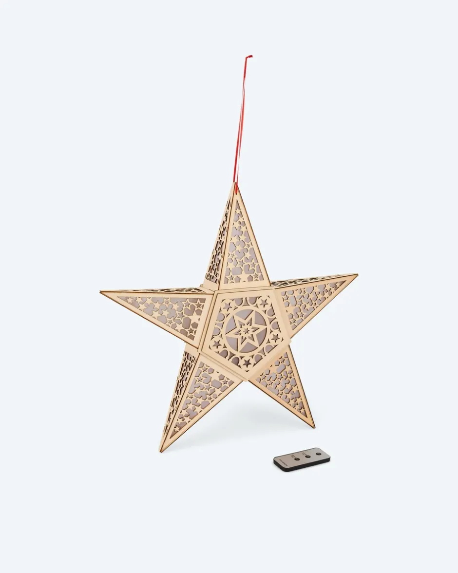 Outlet LED-Holzstern zum Aufhängen Dekoration