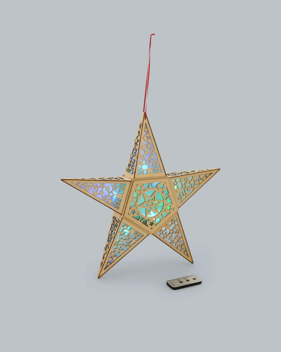 Outlet LED-Holzstern zum Aufhängen Dekoration