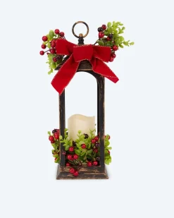 Outlet LED-Laterne mit Beeren-Deko Dekoration