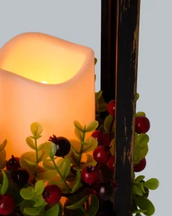 Outlet LED-Laterne mit Beeren-Deko Dekoration