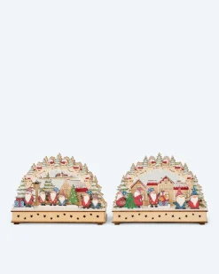 Outlet LED-Schwibbogen Wichtel, 2tlg. Dekoration