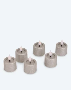 Best LED-Teelichter "Glitzer", 6tlg. Dekoration