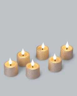 Best LED-Teelichter "Glitzer", 6tlg. Dekoration