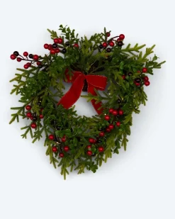 Outlet LED-Türkranz Herz mit Beeren Dekoration