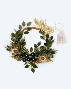 Sale LED-Türkranz mit Kunstfedern Dekoration