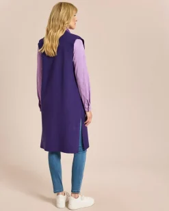 Outlet Long Cardigan Ärmellos Strickware