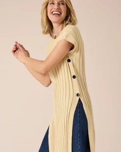 Sale Long Pullunder mit Knopfdetail Shirts & Tops