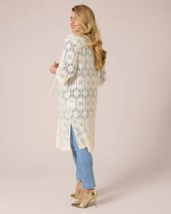 Sale Longcardigan in Crochet-Optik Strickware