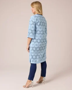 Sale Longcardigan in Crochet-Optik Strickware