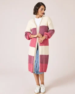 Clearance Long-Cardigan in offener Form Strickware