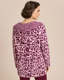 Clearance Long-Cardigan mit Animal-Jacquard Strickware