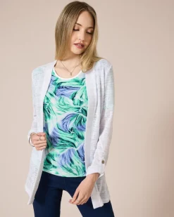 Clearance Longcardigan mit Metallicgarn Strickware