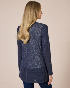 Clearance Longcardigan mit Metallicgarn Strickware