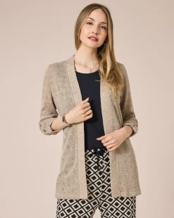 Clearance Longcardigan mit Metallicgarn Strickware