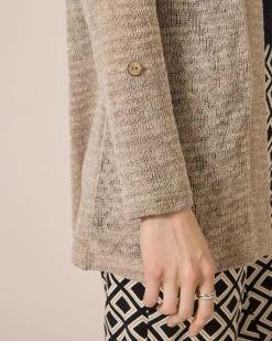 Clearance Longcardigan mit Metallicgarn Strickware