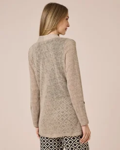 Clearance Longcardigan mit Metallicgarn Strickware