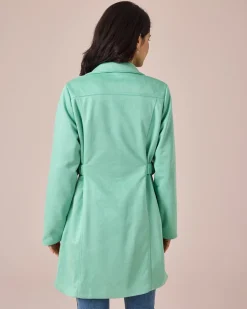 Online Longjacke in Velours-Optik Jacken & Mäntel