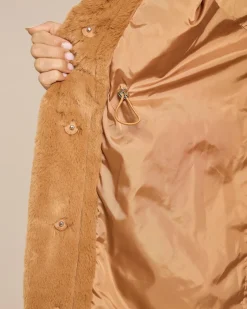 Online Longweste aus Webpelz mit Kapuze Jacken & Mäntel