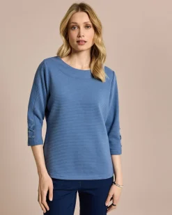 Lux Sweat Ottoman Jersey 3/4-Arm Shirts & Tops