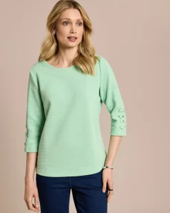 Lux Sweat Ottoman Jersey 3/4-Arm Shirts & Tops