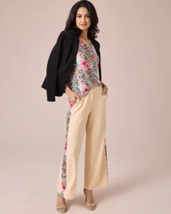 New Marlenehose mit bedrucktem Streifen Hosen