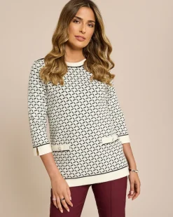 New Midi-Pullover Jacquard-Strick Strickware