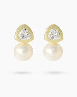 Sale Ohrclipstecker mit MK-Perle 12 mm & Zirkonia Ohrringe