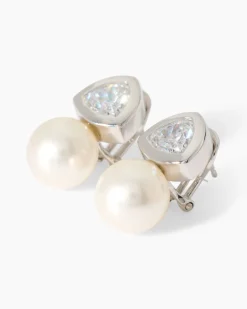 Sale Ohrclipstecker mit MK-Perle 12 mm & Zirkonia Ohrringe