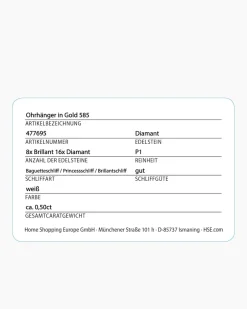 Best Ohrhänger mit Diamanten 0,50 ct Ohrringe