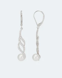 Discount Ohrhänger MK-Perle 7 mm und Zirkonia Ohrringe