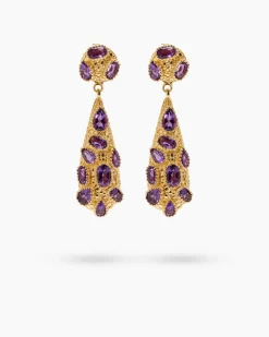 New Ohrstecker mit Amethyst Ohrringe