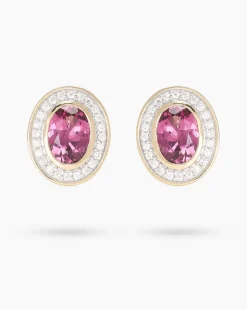 Outlet Ohrstecker mit Malawi Granat + Brillant Ohrringe